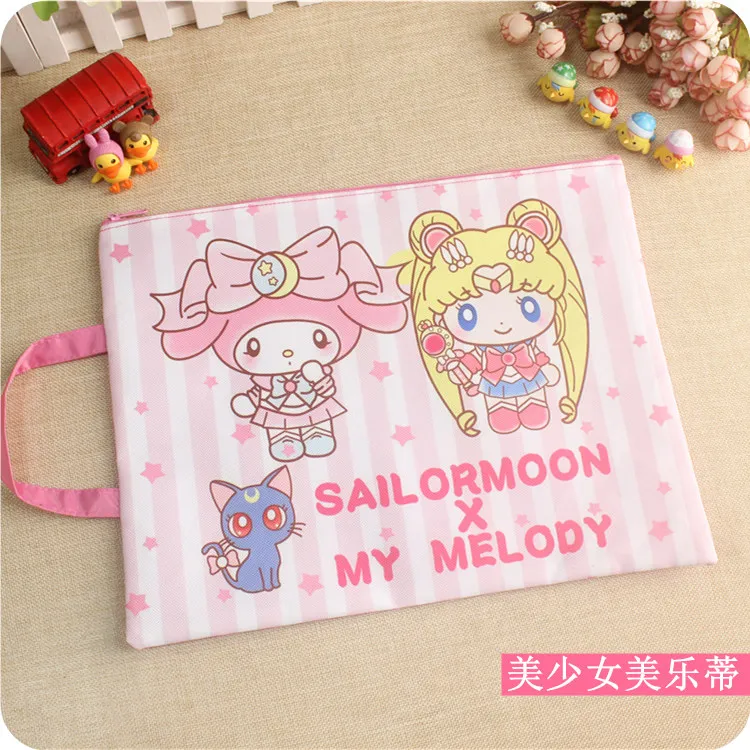 salormoon 1 шт. Kawaii My Melody, две звезды, Dog, папка для документов, канцелярские принадлежности, школьные принадлежности для девочек - Цвет: salormoon