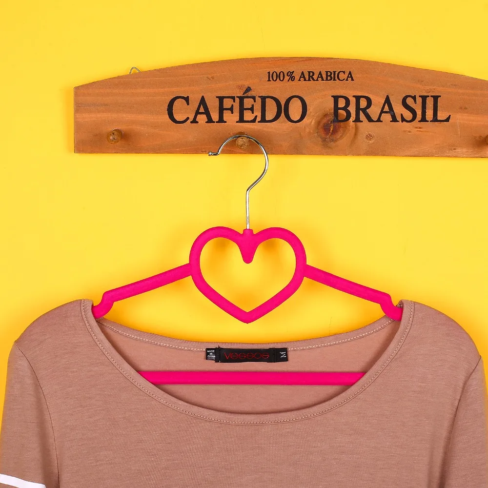 Премиум в форме сердца тонкие бархатные вешалки костюм Haner вешалка для одежды