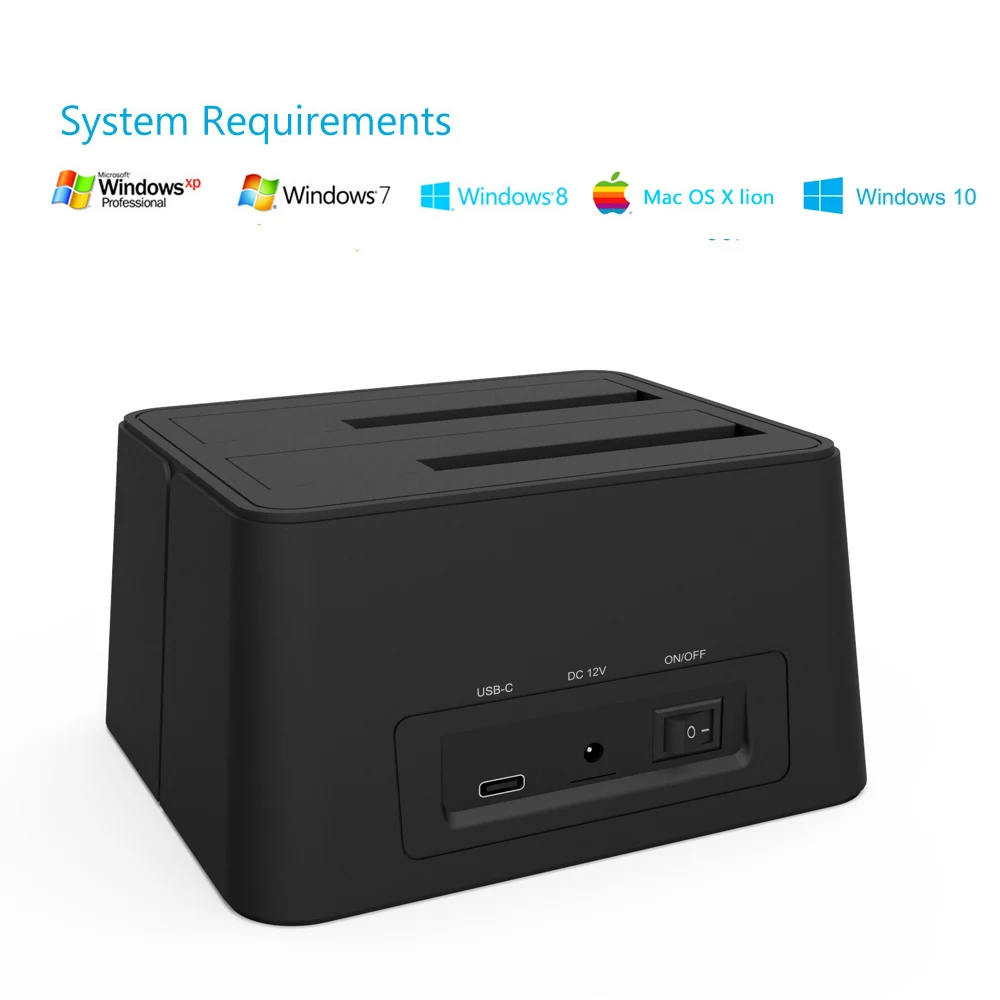 Wavlink USB C 3,1 на SATA 2 Bay жесткий диск Док-станция 5 Гбит/с 12 ТБ для 2,5/3,5 дюймов HDD/SSD автономный клон и одна кнопка резервного копирования
