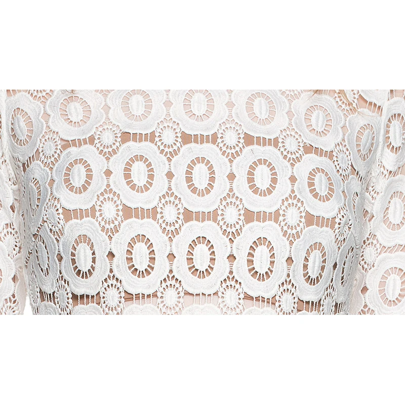 Lala IKAI/Для женщин плиссированные крючком Цветочные Кружево Макси Платья Туника