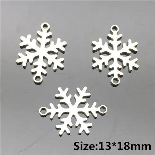 2 as photo snowflake Рождественские снежинки, дерево, соединители, 10 шт., нержавеющая сталь, соединитель, ожерелье, браслет, фурнитура, сделай сам, серьги, инструмент для изготовления ювелирных изделий - Цвет: 2 as photo snowflake