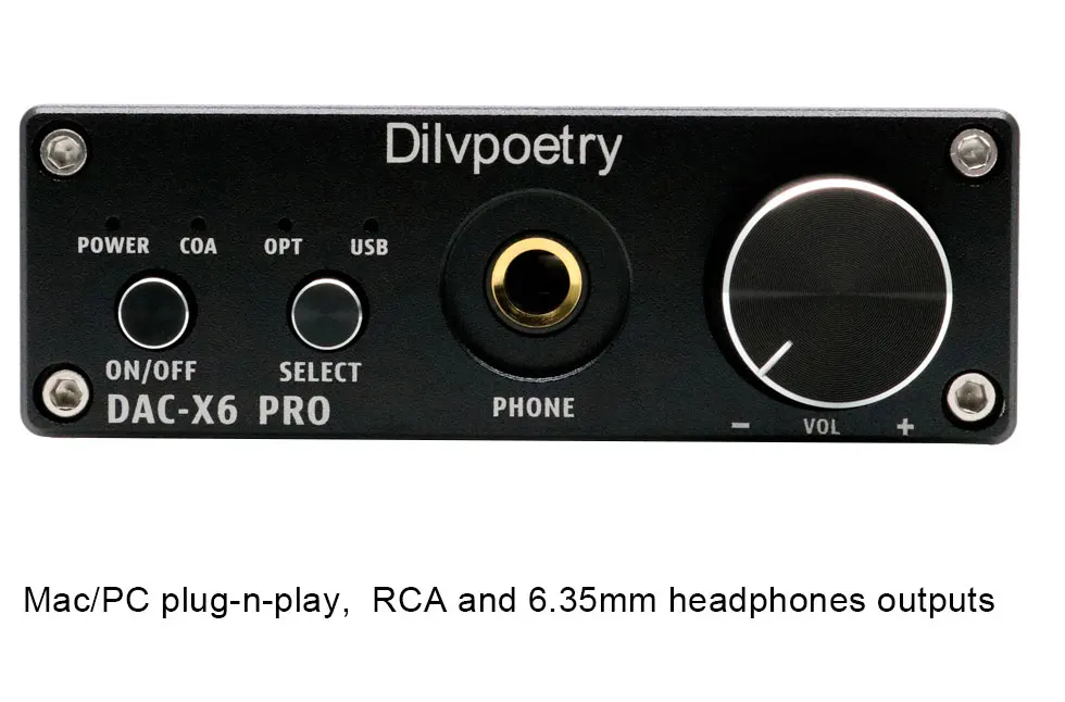 Dilvpoetry DAC-X6 pro усилитель для наушников dac Мини HIFI USB DAC декодер TPA6120A2 USB коаксиальный оптический выход RCA OPA2134 AMP