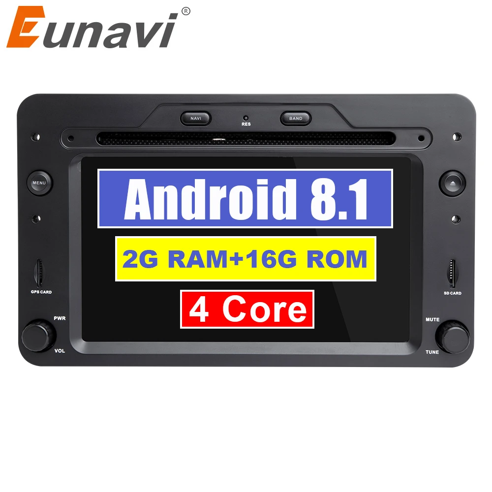 Eunavi Автомобильный мультимедийный радио плеер 1 din 7 ''для автомобиля DVD android 8 gps