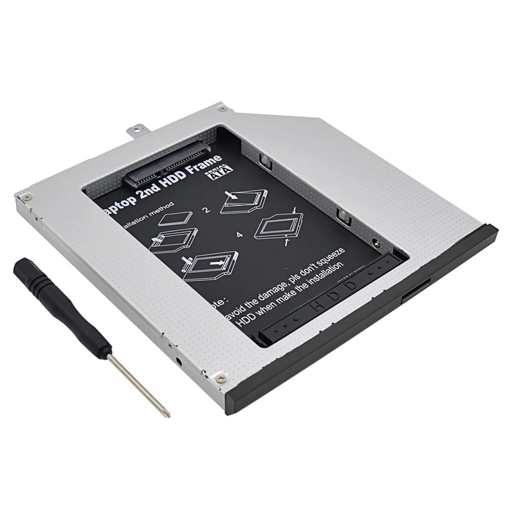 Полный алюминиевый 2nd HDD Caddy 9 5 мм 2 &quotSATA III SSD чехол Корпус для жесткого диска Lenovo