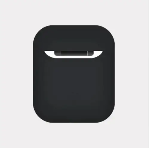 Черный Жидкий силиконовый чехол для наушников для AirPods 1 2nd Bluetooth, беспроводные наушники, защитный чехол для зарядки, сумка для Airpods - Цвет: Черный