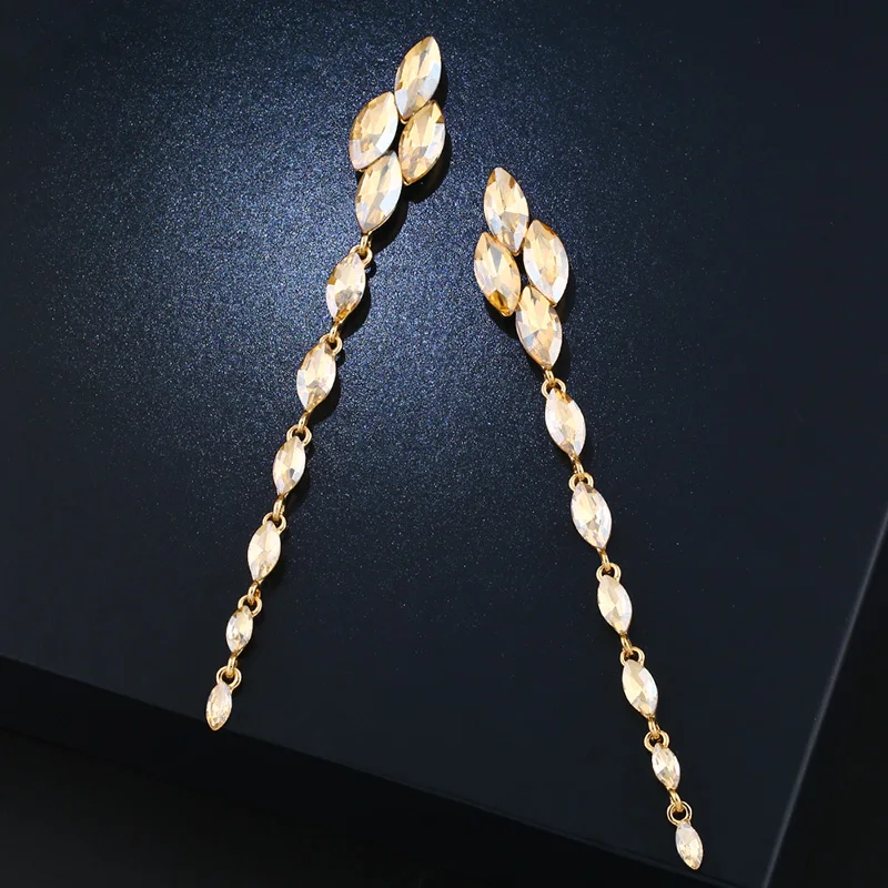 Летние Австрийские хрустальные подвесные серьги OCESRIO Необычные очень длинные