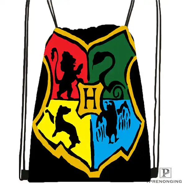 Drawstring Backpack Custom Hufflepuff-Гарри-Поттер-@ 1 походная сумка на шнурке милый рюкзак для детей(черная спинка) 31x40 см#2018612-01-(12 - Цвет: Drawstring Backpack