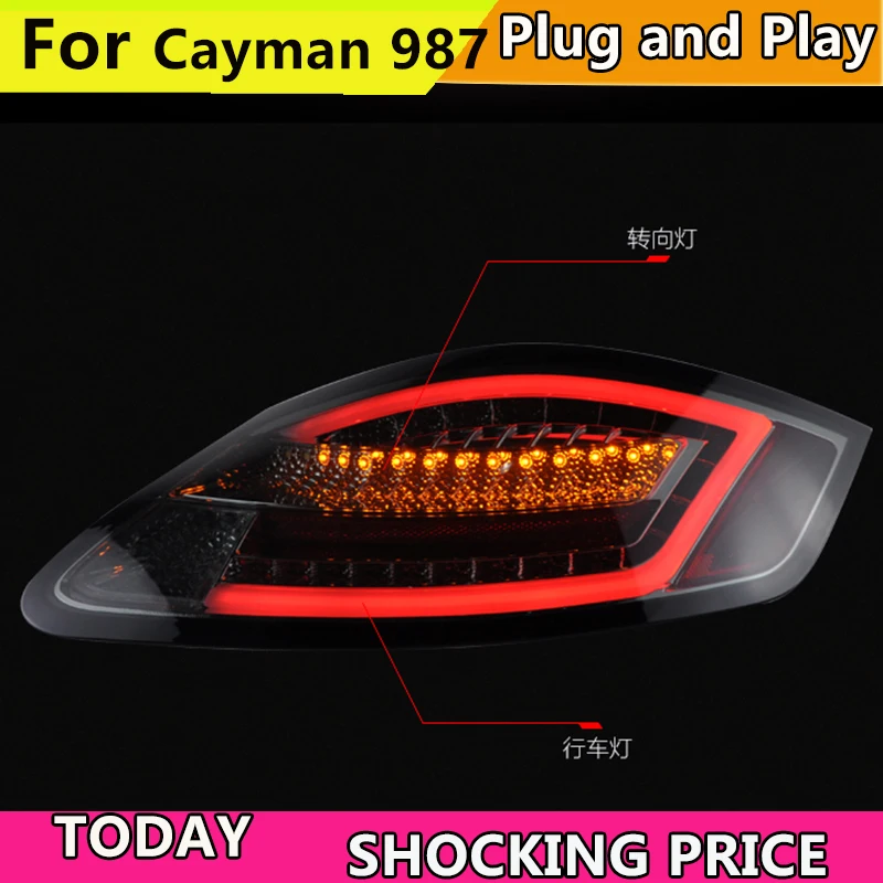 

Doxa задние фонари для Porsche Cayman 987 год 2004-2008 задних сигнальных огней, светодиодный задний фонарь задний багажник крышка лампы drl + сигнала + тормоз + обратный