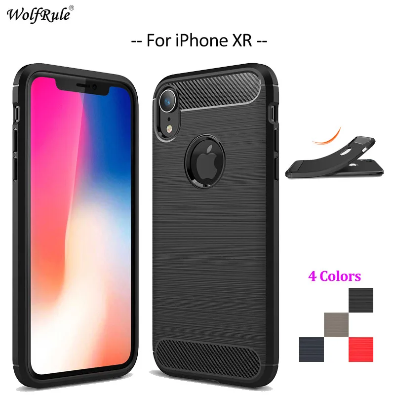 Чехол для телефона из углеродного волокна iPhone XR Мягкий защитный чехол ТПУ Apple