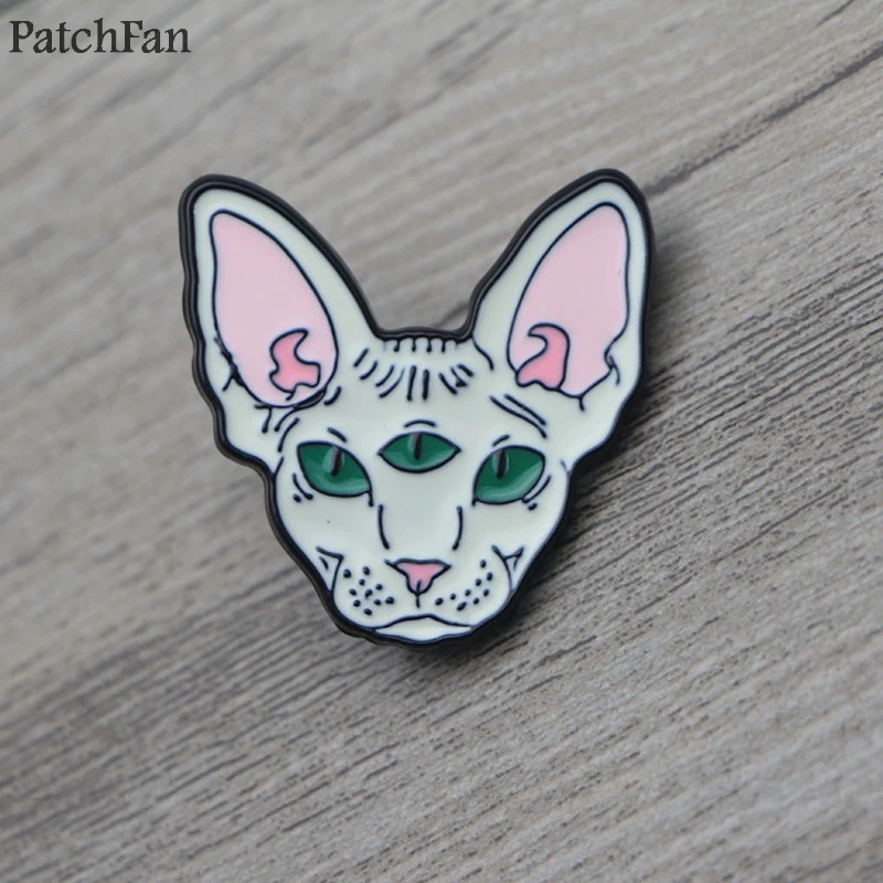 Patchfan Сфинкс кот животное цинк галстук мультфильм забавные булавки броши для рюкзака, одежды для мужчин и женщин шляпа Декоративные значки медаль A1365