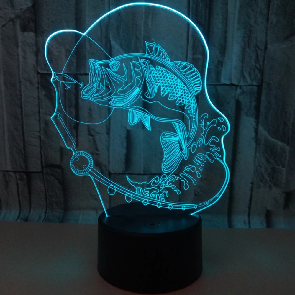 Carp Touch Table lamp 7 Colors Changing Desk Lamp 3D Novelty Led Night Light LED Drop Ship New Year Gift | Лампы и освещение