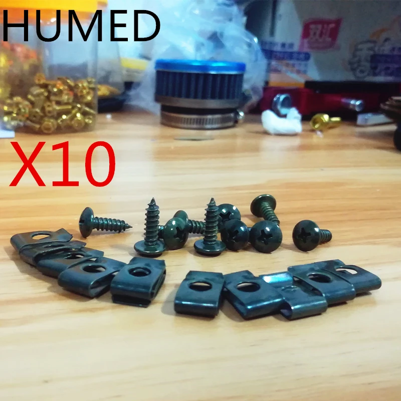10 компл./лот M5x12/16 мм или M4x12/16 пружина для мотоцикла автомобиля металлические