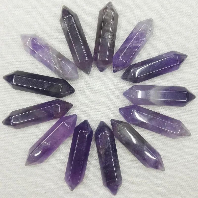 

Wholesale 24pcs fashion natural purple onyx pillar shape no hole charms Chakra pendants for jewelry making free shipping