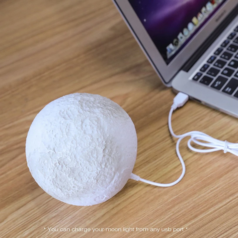 Светодиодный ночник с USB зарядкой и 3D принтом 2 цвета сенсорный датчик украшение