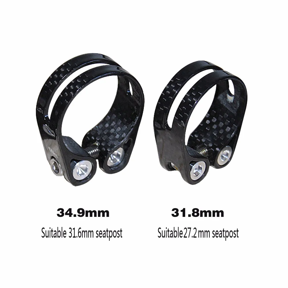 Lightweight 14g Carbon Fiber 3k Glossy/Matte Bicycle Seat Post Clamp 31.8mm fit 27.2mm Seatpost 34.9mm Fit for 31.6mm | Спорт и