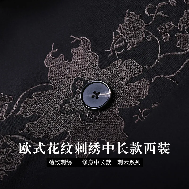 Fanzhuan,, новинка, Мужское пальто с вышивкой в Европейском стиле,, зимний костюм в стиле барокко, длинное пальто, костюмы 710217