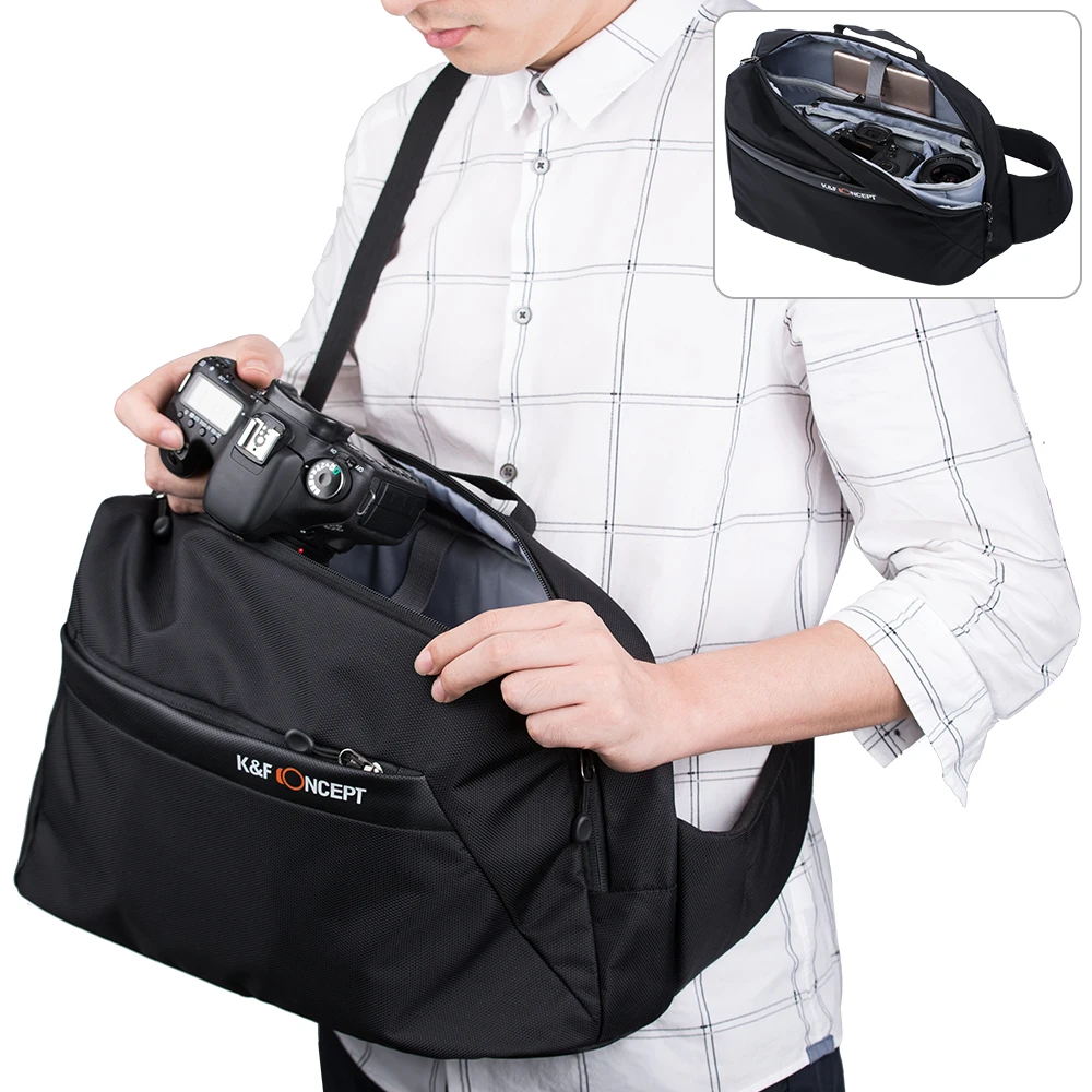 K & F CONCEPT Camera Sling рюкзак для DSLR беззеркальных камер Аксессуары объективов и 13 3