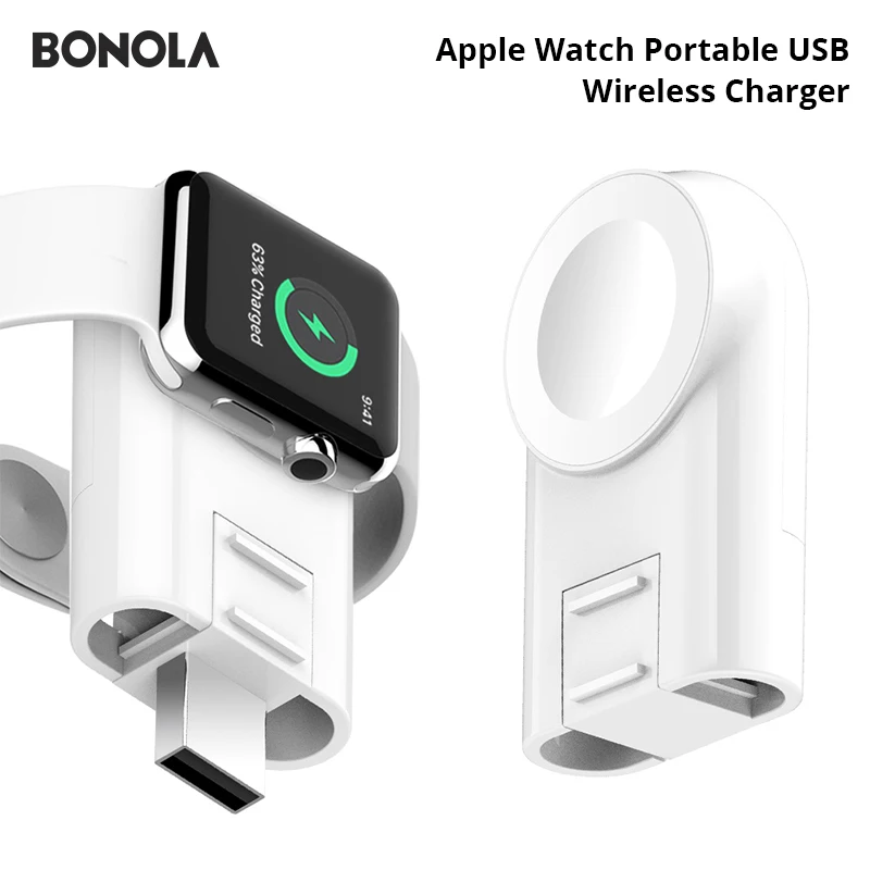 BONOLA Портативный Беспроводное зарядное устройство с USB для наручных часов Apple Watch