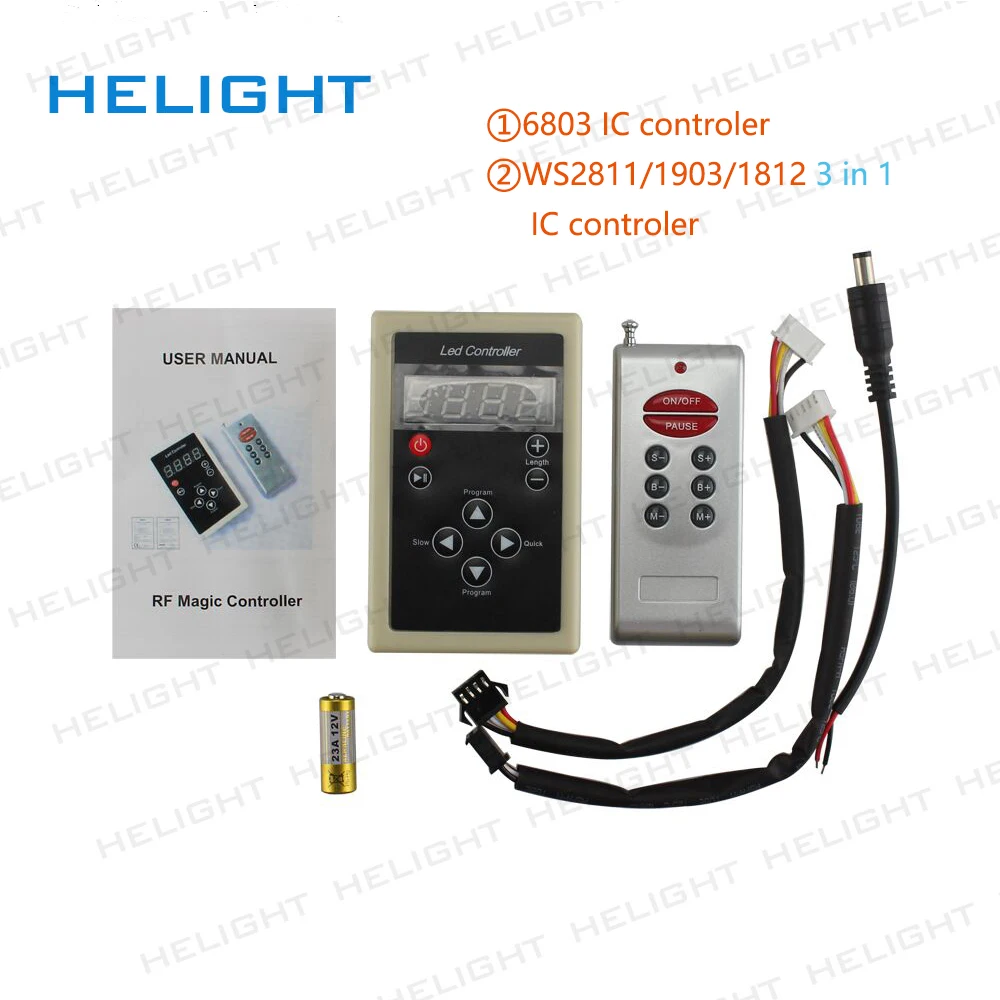 Pixel IC strip RF 8key контроллер для 6803 WS2811/1903/1812 pixel светильник адресный light DC12V|Контролеры