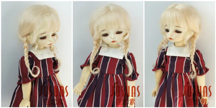 D2033B милые мохеровые парики для куклы BJD Размер 3-4 дюймов 5-6 дюймов 6-7 дюймов кукольные волосы прекрасные косы BJD кукольные парики