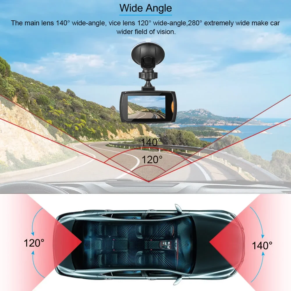 JuneHome Full HD 1080P Автомобильный видеорегистратор 2 7 дюймовый IPS экран Автомобильная