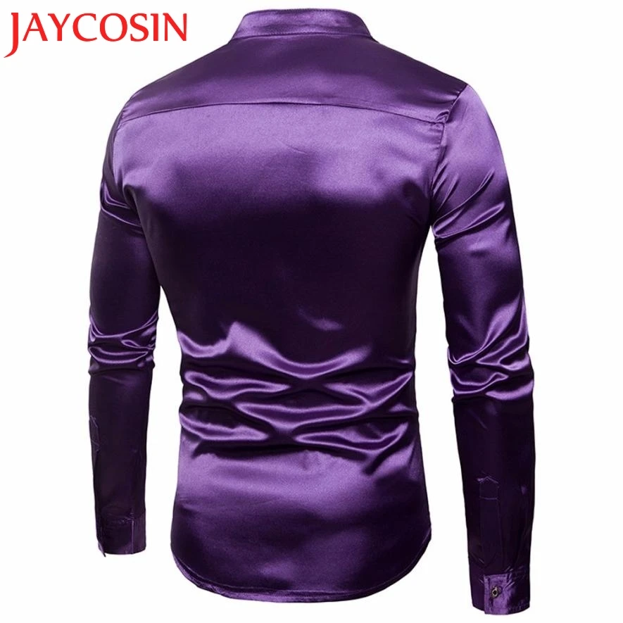 Jaycosin 2018 Высококачественная Мужская рубашка приталенная с длинным рукавом