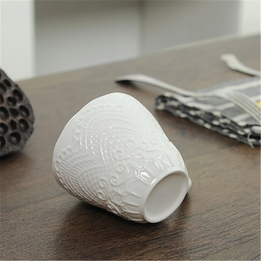 Пара белая тисненая креативная кофейная кружка чашка Copo персонализированные