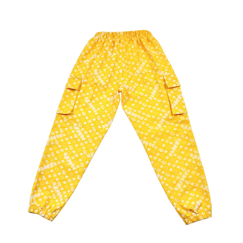 pants Костюм в стиле хип-хоп для девочек; детская желтая рубашка в клетку; брюки; одежда для уличных танцев для мальчиков; одежда для сцены; современные костюмы для джазовых танцев; DQS2121 - Цвет: pants