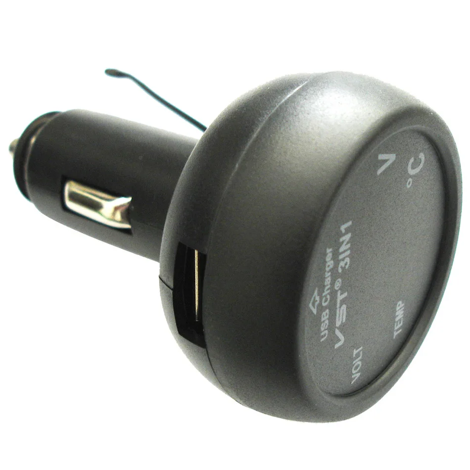 Многофункциональное автомобильное зарядное устройство USB 3 в 1 термометр