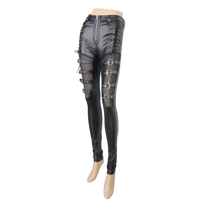Женские леггинсы до щиколотки из искусственной кожи в стиле панк|women fashion leggings|women