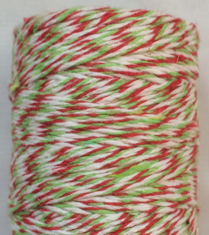 1 шт двойной цветной хлопковый шпагат тонкий 4ply шпагат(110 ярдов/катушка) поделки из шпагата 22 вида цвета оптом по EMS - Цвет: red green white