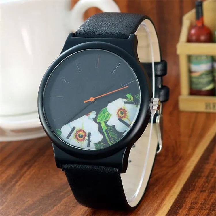 Черный цветок часы женские 2019 бренд класса люкс известный женский кварцевые