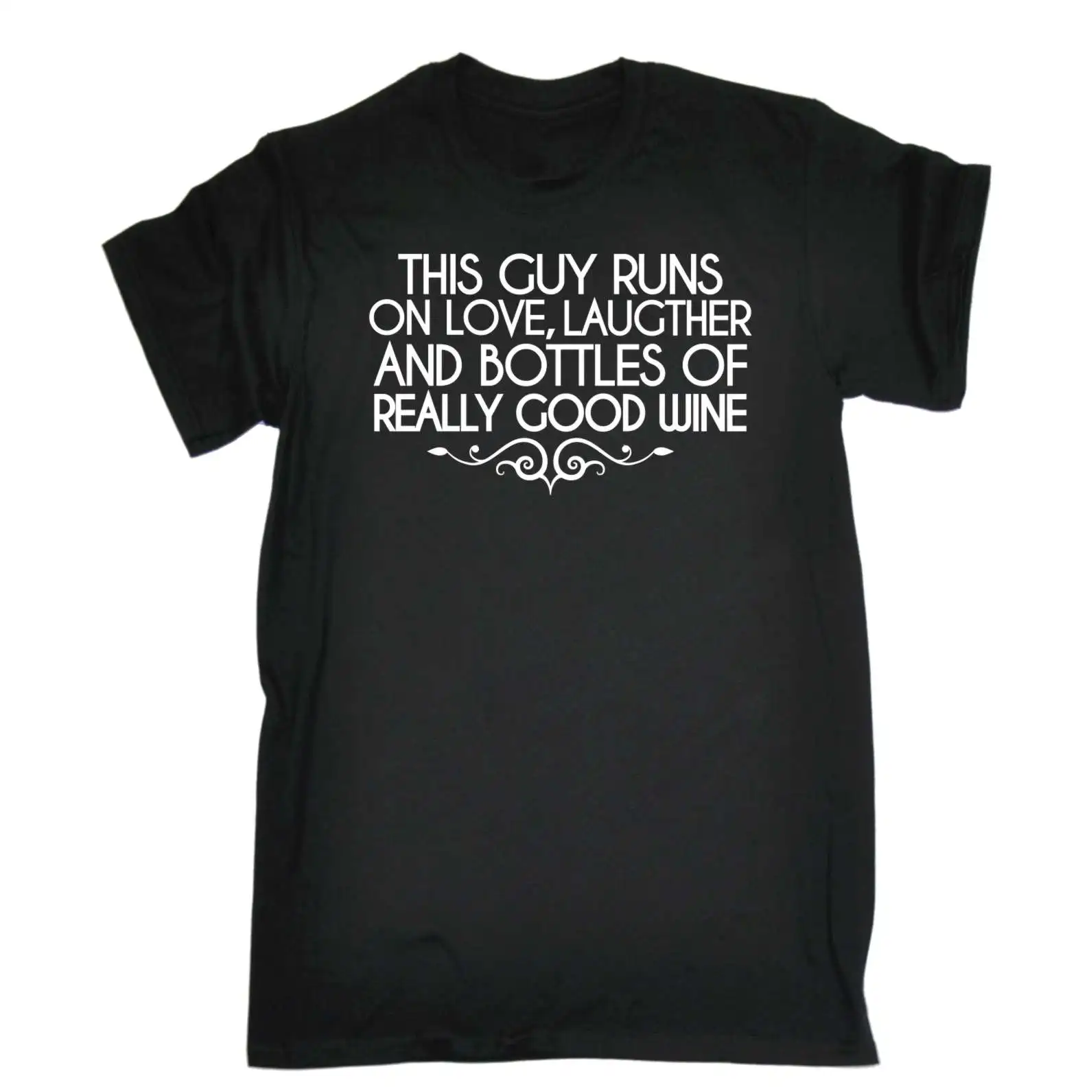 Мужская футболка с надписью This Guy Runs on Real Good Wine Funny Joke Pub Crawl Bar 100% хлопок новые