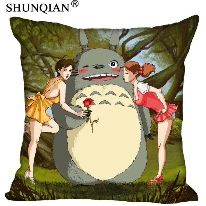 

New Arrival My Neighbor Totoro Square Pillowcases zipper 35x35cm 40x40cm Custom Pillow Case More Size Custom your image gift