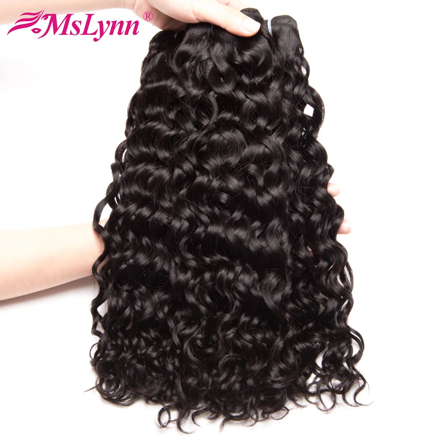 Волнистые пучки воды с фронтальным перуанским пучком волос закрытием