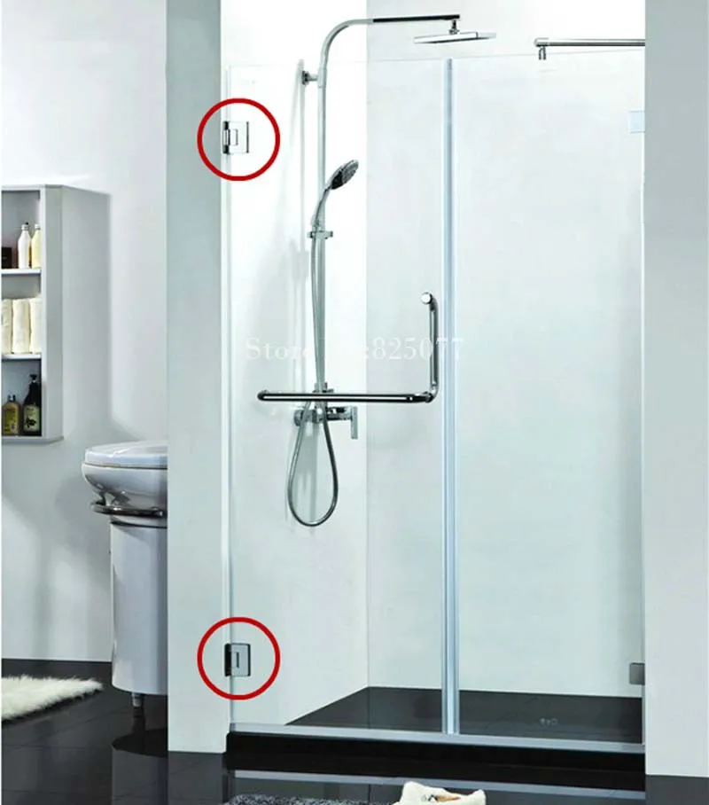 

Free shipping High Quality Black titanium 90 Degrees open Stainless Steel 304 Wall Mount Glass Shower Door Hinge HM154