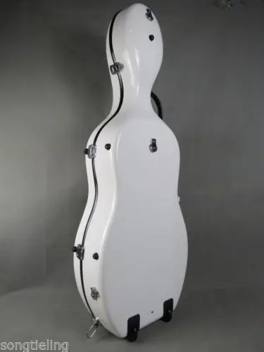 1/2 белый Стекловолоконный Виолончель жесткий чехол с ушками #6732|cello case 1/2|fiberglass cello