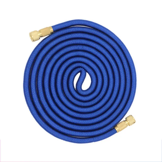blue single hose 25FT-75FT Садовый шланг с металлическими длинными линиями водяной пистолет капельного орошения расширяемые Волшебные гибкие поливочные шланги пластиковые трубы - Цвет: blue single hose
