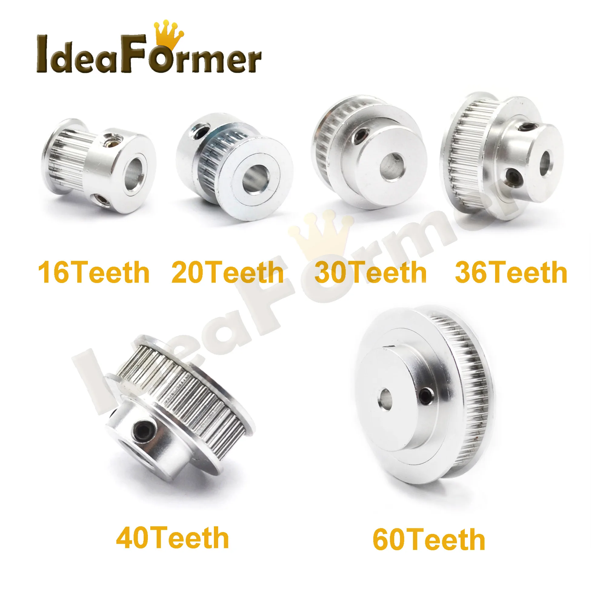 GT2 20 teeth Timing Pulley 16 30 36 40 60 Aluminum Bore 5mm 8mm fit in belt Width 6mm 3D Printer | Компьютеры и офис