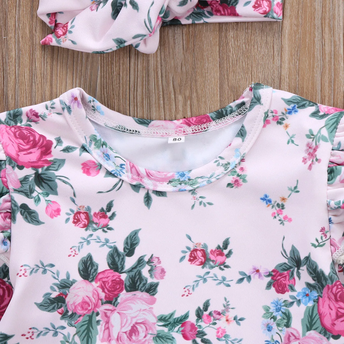 2 шт. кружевные комбинезоны с длинным рукавом и цветочным принтом|Боди для