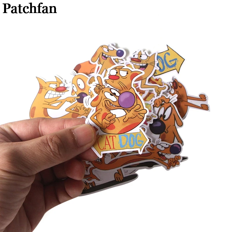 Patchfan 14 шт. наклейки Catdog для скрапбукинга, ноутбука, скейтборда, мотоцикла, украшения дома, наклейки на стену автомобиля, значки A2007