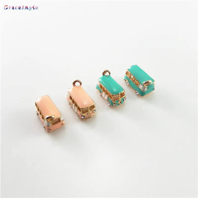 6 шт. подвеска из цинкового сплава в виде школьного автобуса|diy charms|alloy enamelenamel diy |