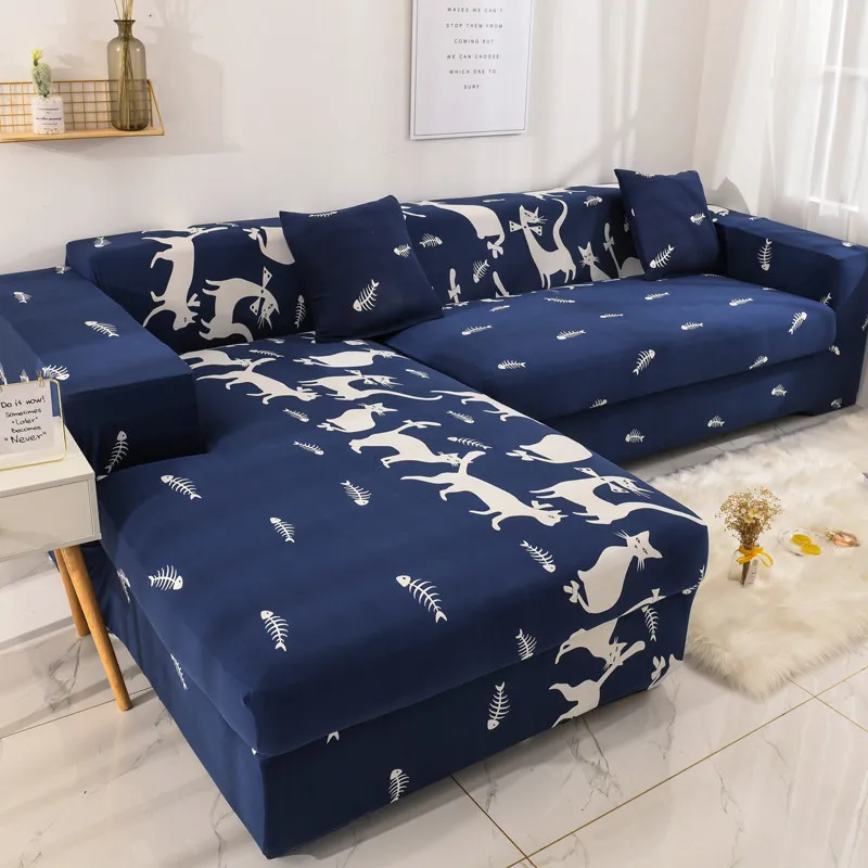 Strip Pattern Stretch Elastic Sofa Covers for Living Room Needs Order Sofa Set(2piece) If is Chaise Longue Corner Couch Cover - Color: Pattern 14