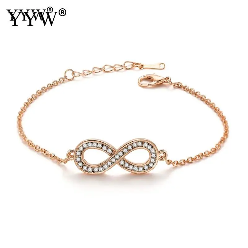

Vintage Women Jewelry God Color Zinc Alloy Bracelet Infinity 8 Charms Bracelets Femme Pulseras Mujer Women Friend Lovers Gifts