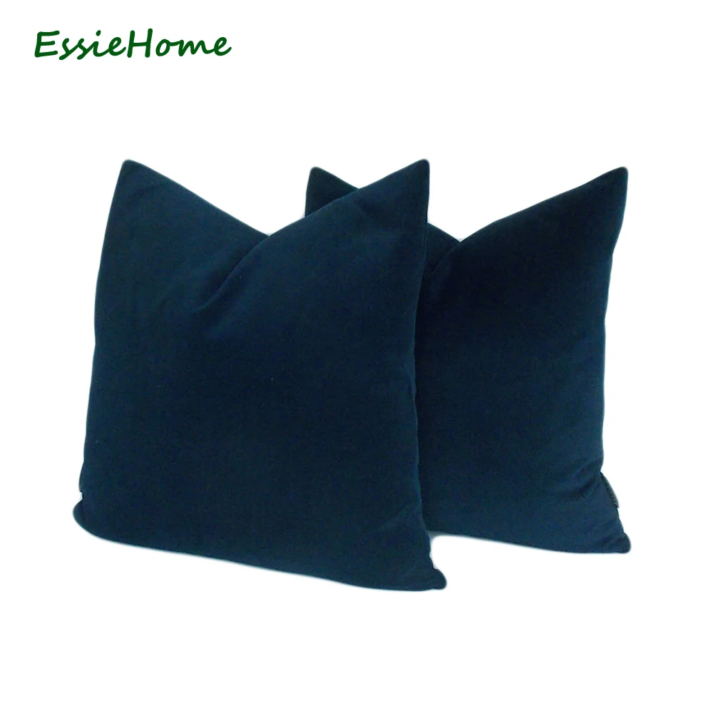 Роскошный бархатный чехол для подушки ESSIE HOME темно синего цвета|pillow case velvet|cushion