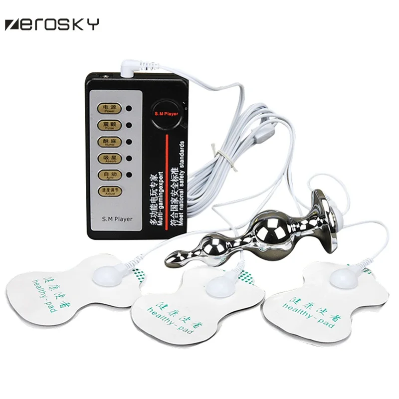 Электрошоковый кабель питания Анальная пробка стимуляция массажем интимные