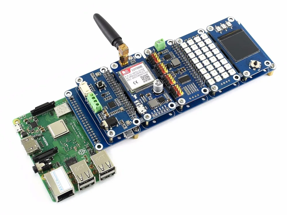 Стек шляпа для Raspberry Pi складывает до 5 шляп одновременно|Демонстрационные стенды|