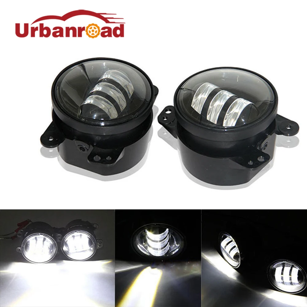 2 шт./пара 30 Вт led 4 дюймов белый круглый Противотуманные фары объектив проектора 4 ''туман лампа для бездорожья Jeep Wrangler Dodge Chrysler