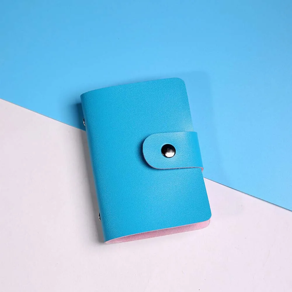 Sky Blue Визитница мужской кошелек Кожаные визитные карточки держатель для кредитных карт Чехол кошелек Деловые женские сумки Porte Carte Drop# PY - Цвет: Sky Blue