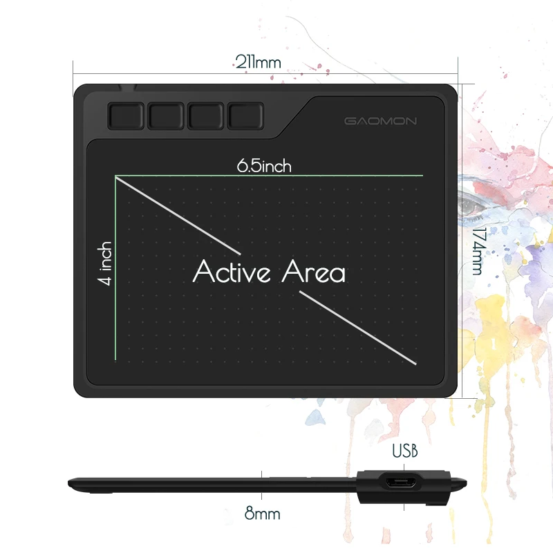 gaomon s620 6 5 x 4 inches digital board support android phone windows mac os system graphic tablet for drawing playing osu free global shipping
